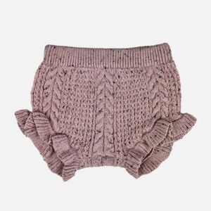 Milk Monster Ember‎ Knitted Bloomers Ruffle Shorts Baby Girls in Rose Speckle